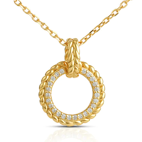 Retro Geometrical Lucky Hollow Circle Necklace