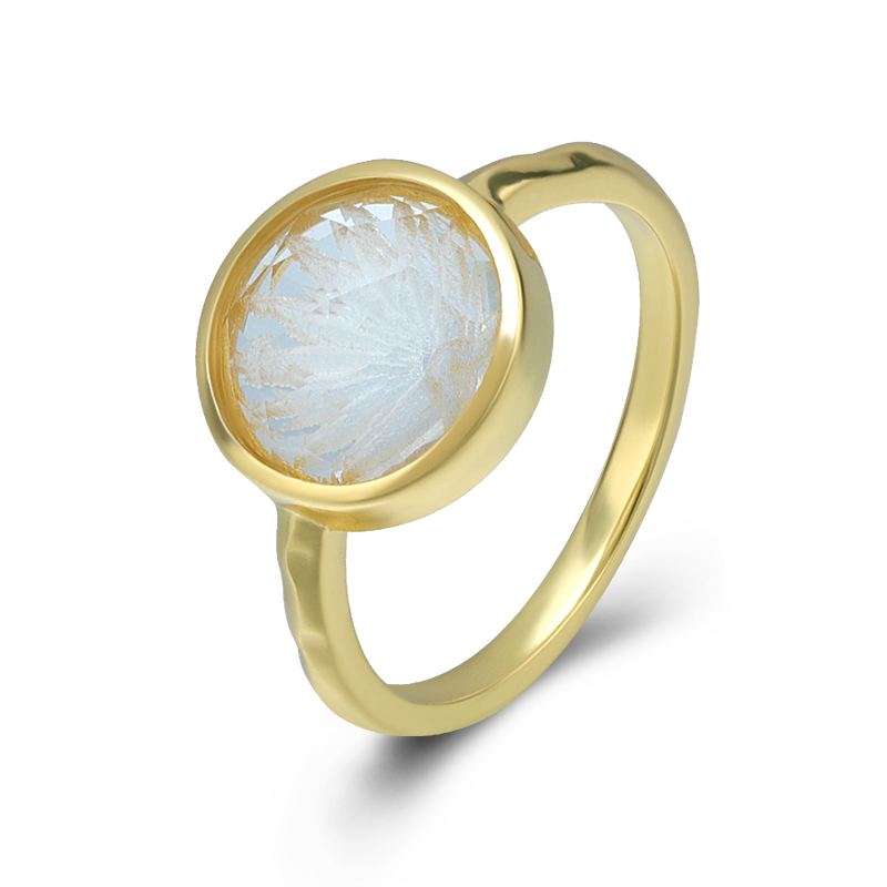 Japanese Kiriko White Crystal Ring
