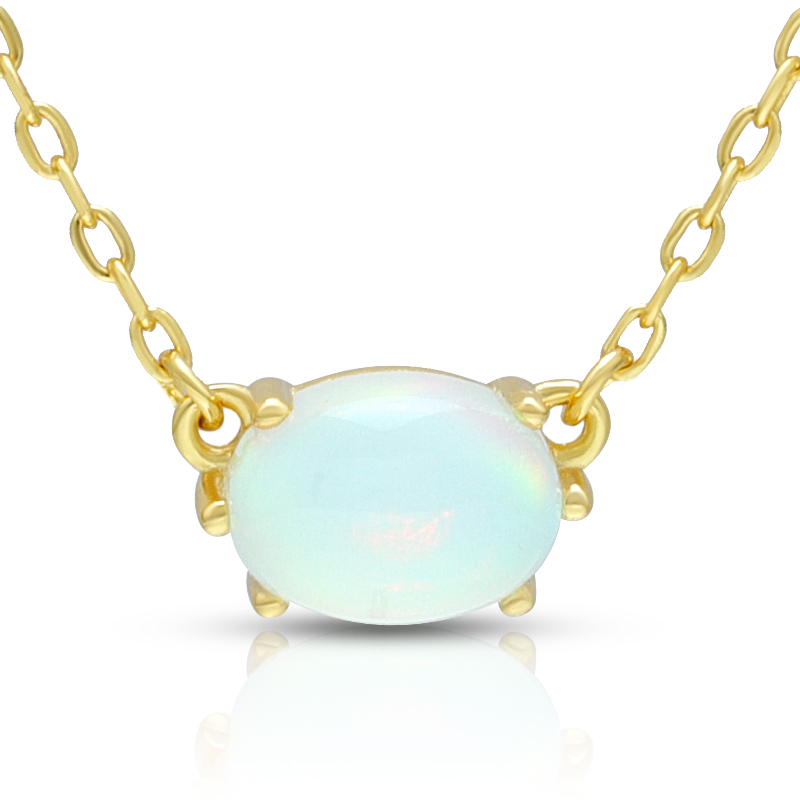 October Artificial Opal January Birthstone Necklace