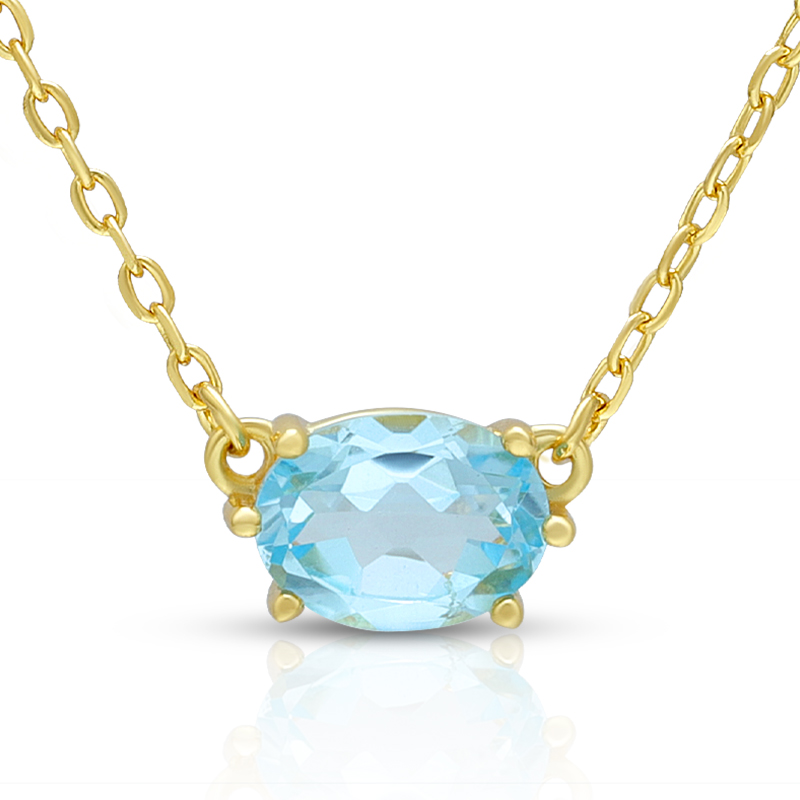 December Sky Blue Crystal Birthstone Necklace